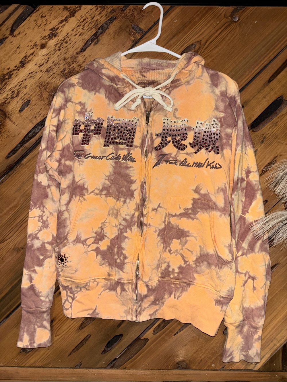 7 For All Mankind x The Great China Wall Tie-Dye Zip Hoodie
